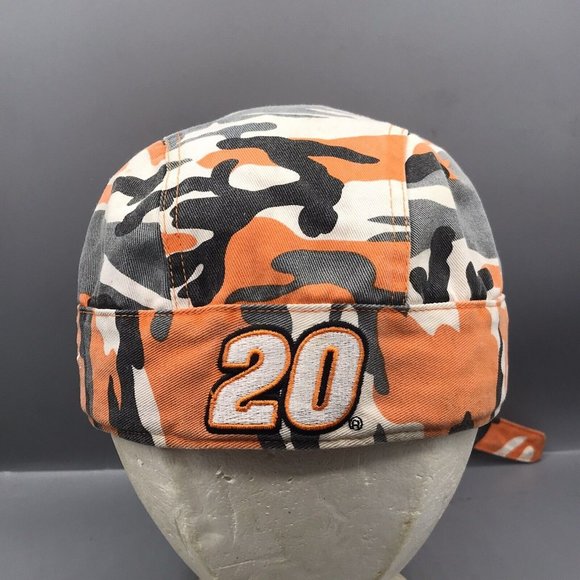 Chase Authentics Head Wrap Skull Cap Bandana Orange Black Camo #20 Tony Stewart - Picture 2 of 10